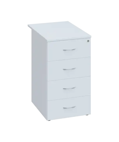 CKCP 2 - 75 kontejner přístavný, 4-zásuvkový, deska 25 mm, centrální zámek, bílá